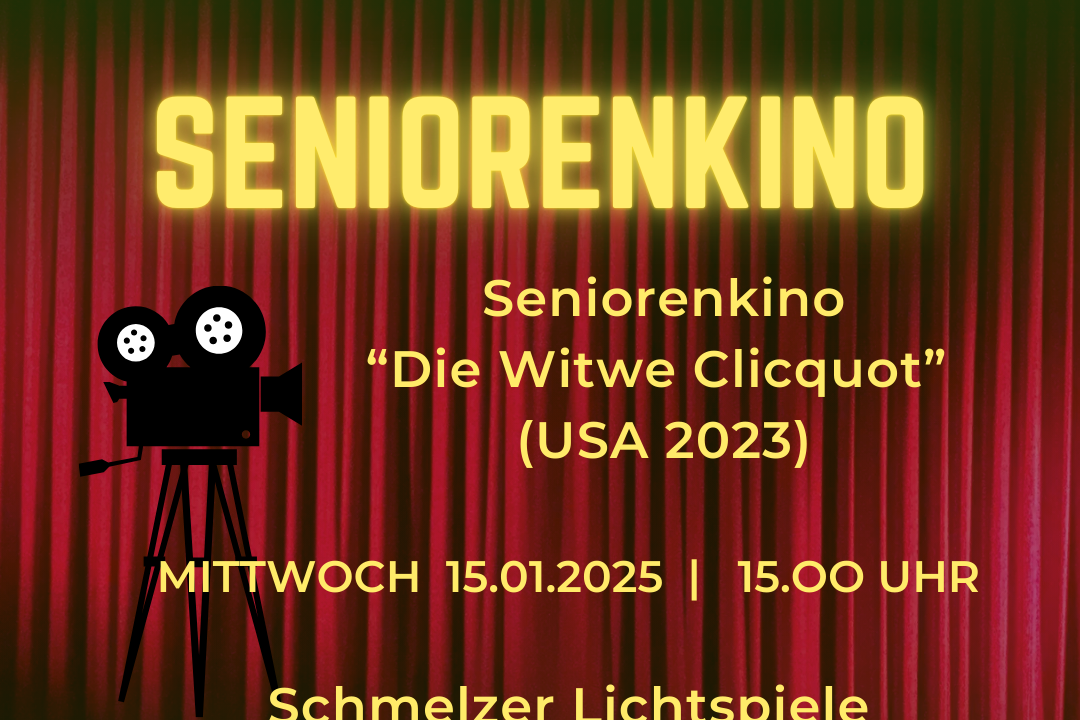 Seniorenkino in den Schmelzer Lichtspielen am 15.1.2025 um 15 Uhr